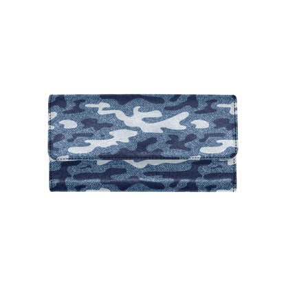 Jean Camouflage Pattern Print Design 05 Women's Trifold Wallet