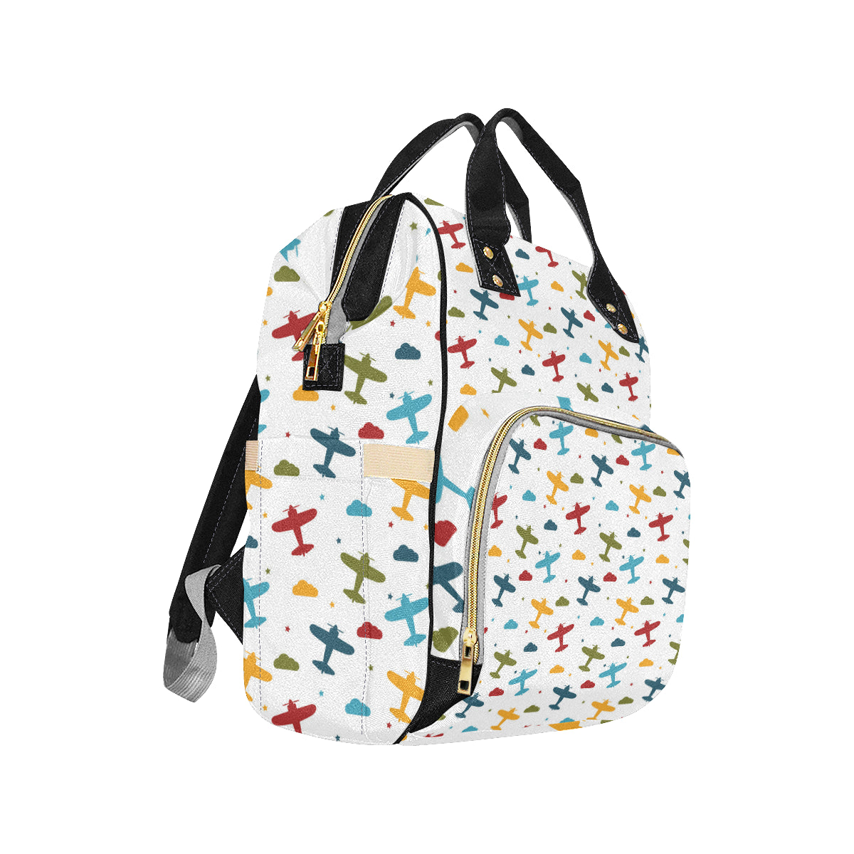 Airplane Pattern Print Design 06 Diaper Bag Backpack