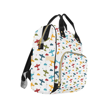 Airplane Pattern Print Design 06 Diaper Bag Backpack
