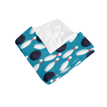Bowling Pin Pattern Print Design 010 Premium Quilt