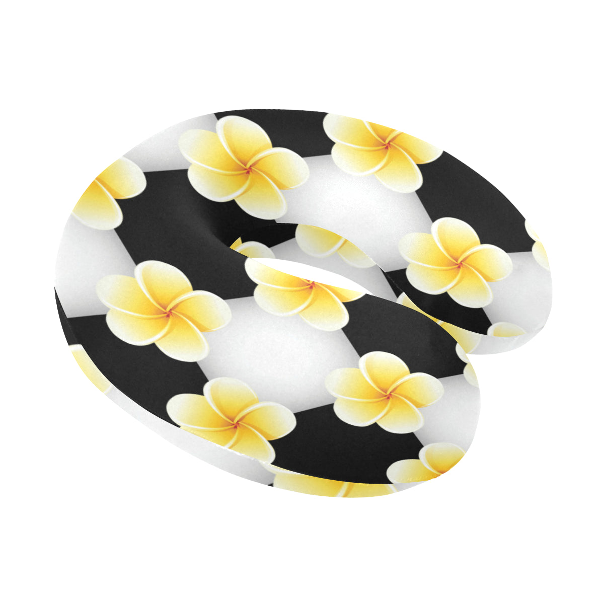 Plumeria Pattern Print Design A04 U-Shaped Travel Neck Pillow