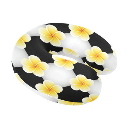 Plumeria Pattern Print Design A04 U-Shaped Travel Neck Pillow