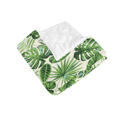 Palm Leaf Pattern Print Design A01 Premium Quilt