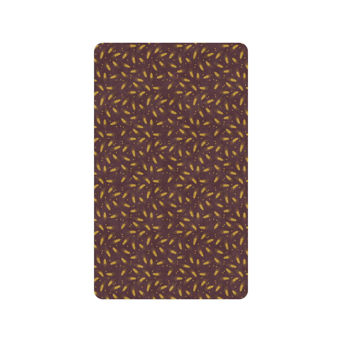 Agricultural Gold Wheat Print Pattern Rubber Doormat