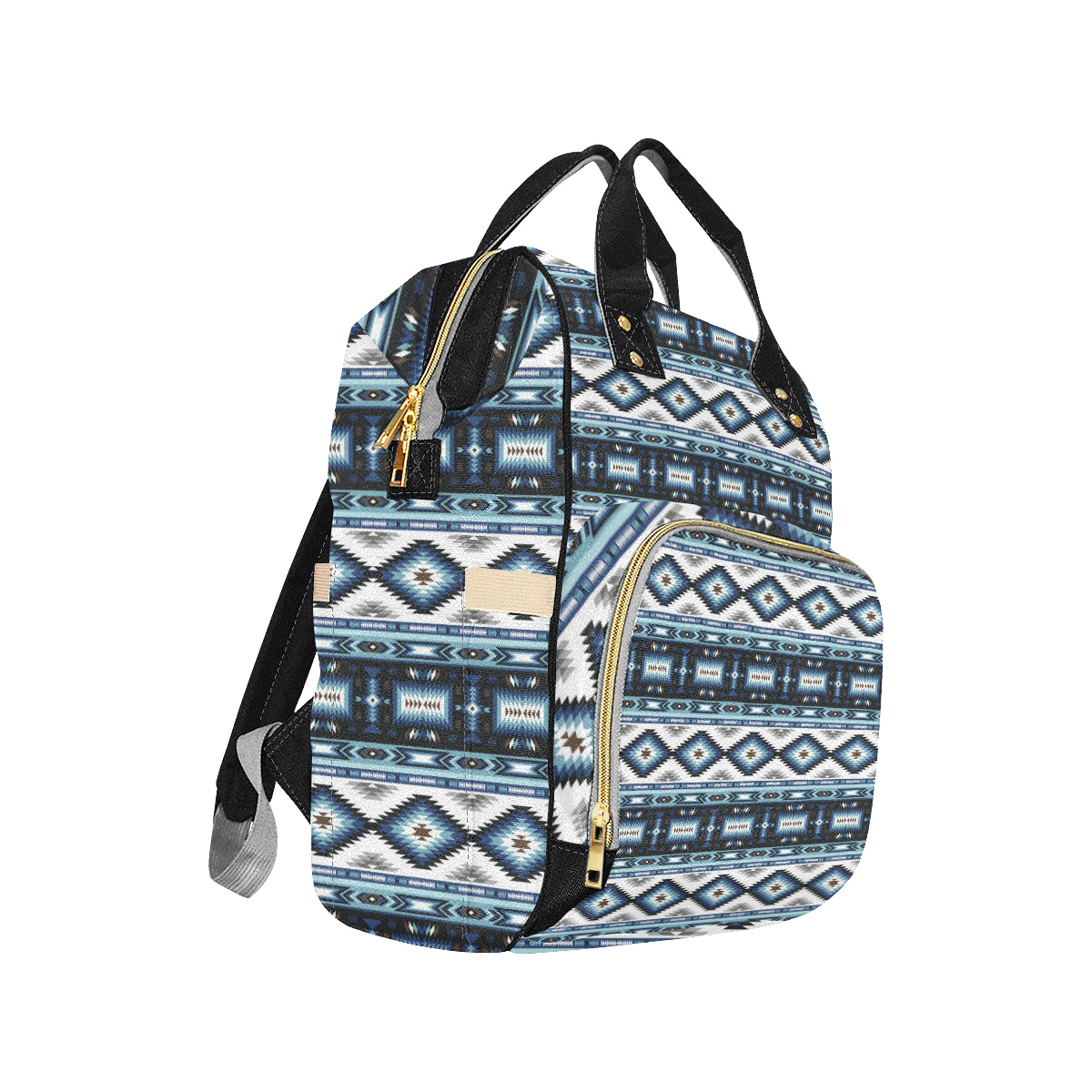 Navajo Dark Blue Print Pattern Diaper Bag Backpack