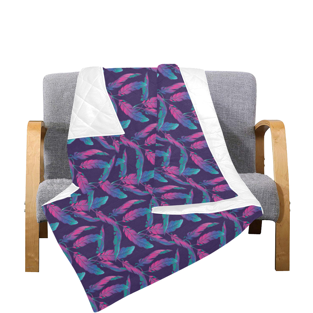 Banana Leaf Pattern Print Design 08 Premium Quilt