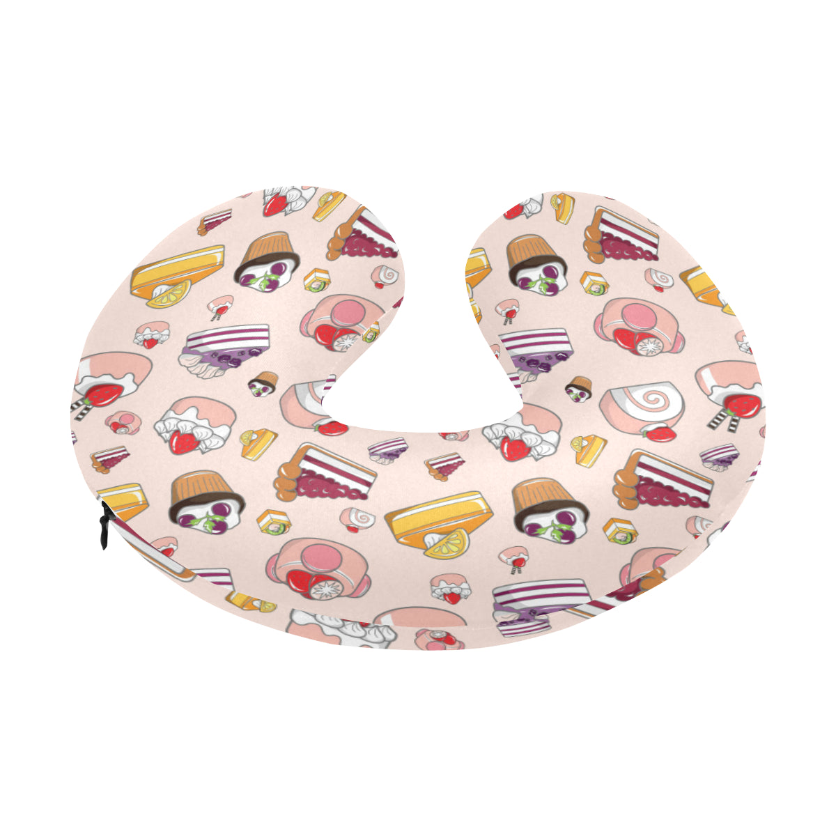 Cake Pattern Print Design 01 U-Shaped Travel Neck Pillow