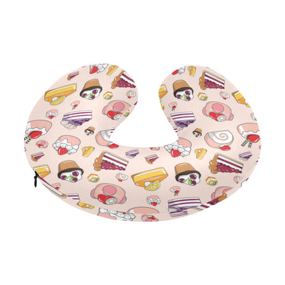 Cake Pattern Print Design 01 U-Shaped Travel Neck Pillow