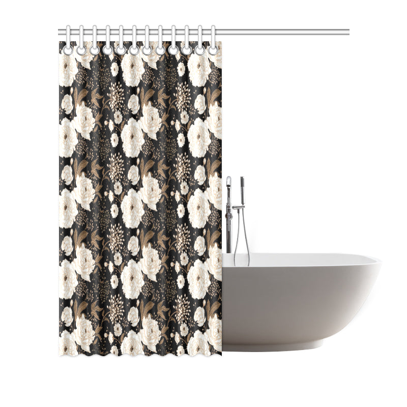 Peony Pattern Print Design A02 Shower Curtain