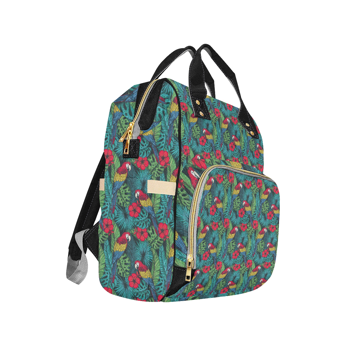 Parrot Pattern Print Design A05 Diaper Bag Backpack