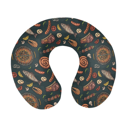 Barbecue Pattern Print Design 02 U-Shaped Travel Neck Pillow