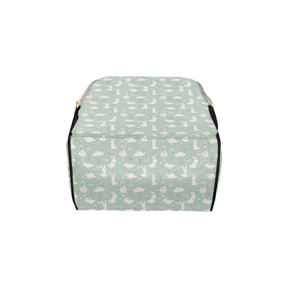 Bunny Pattern Print Design 03 Diaper Bag Backpack