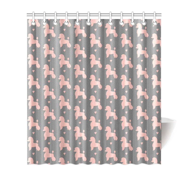 Poodle Pattern Print Design A02 Shower Curtain