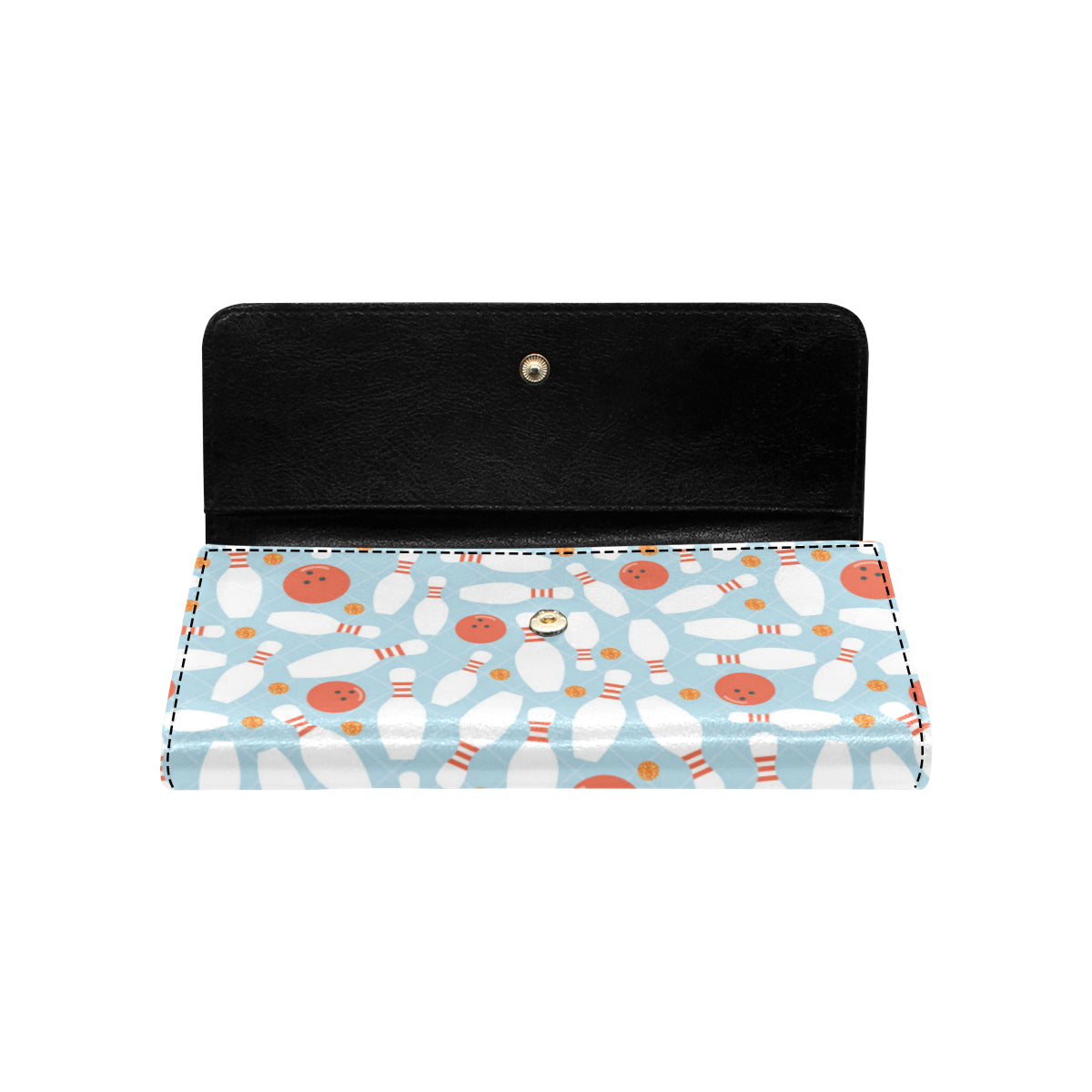 Bowling Pattern Print Design 09 Women's Trifold Wallet