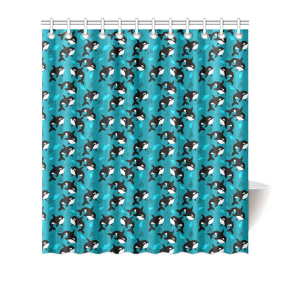 Whale Sea Design Themed Print Shower Curtain