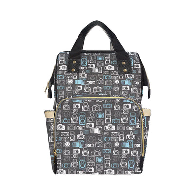 Camera Pattern Print Design 04 Diaper Bag Backpack