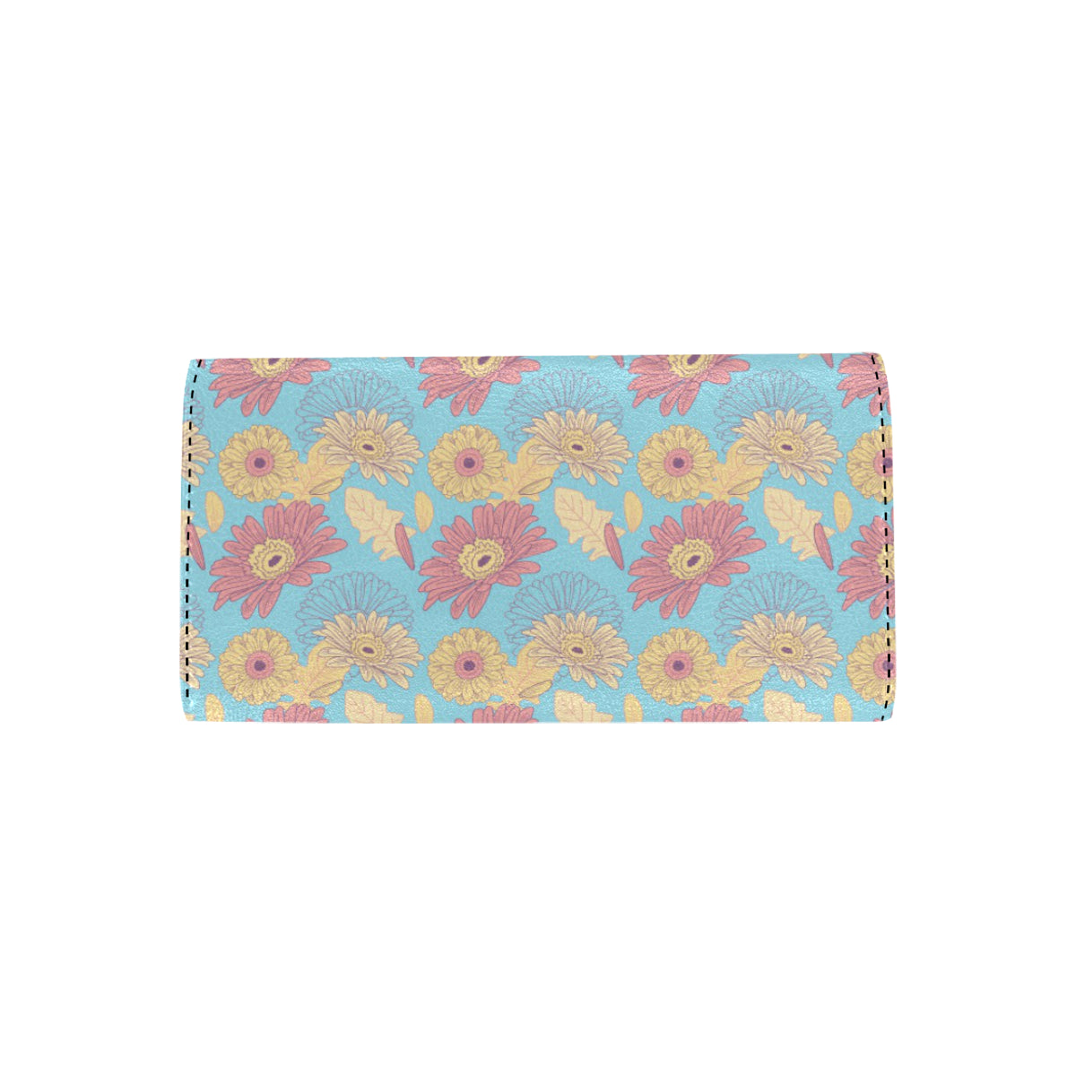 Gerberas Pattern Print Design GB04 Women's Trifold Wallet