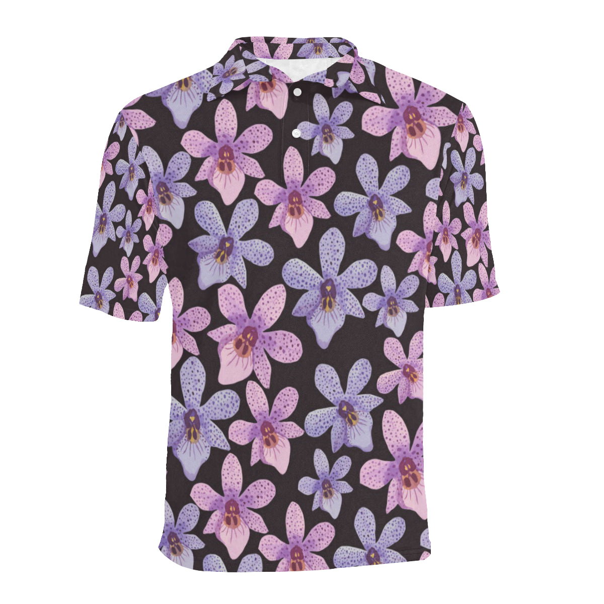 Orchid Pattern Print Design OR08 Men Polo Shirt