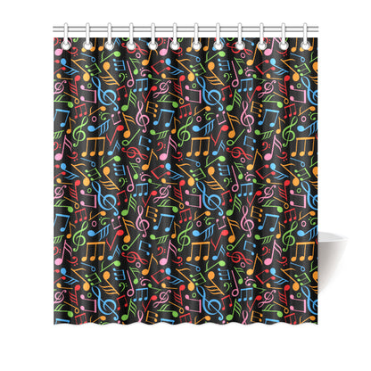 Music Note Colorful Themed Print Shower Curtain