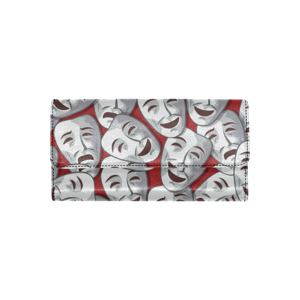 Acting Mask Pattern Print Design 01 Women's Trifold Wallet