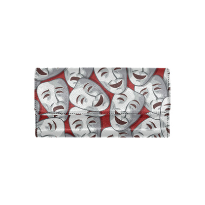 Acting Mask Pattern Print Design 01 Women's Trifold Wallet