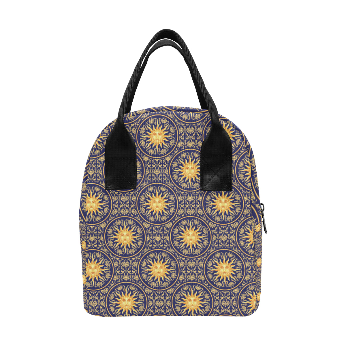 Celestial Gold Sun Face Insulated Lunch Bag