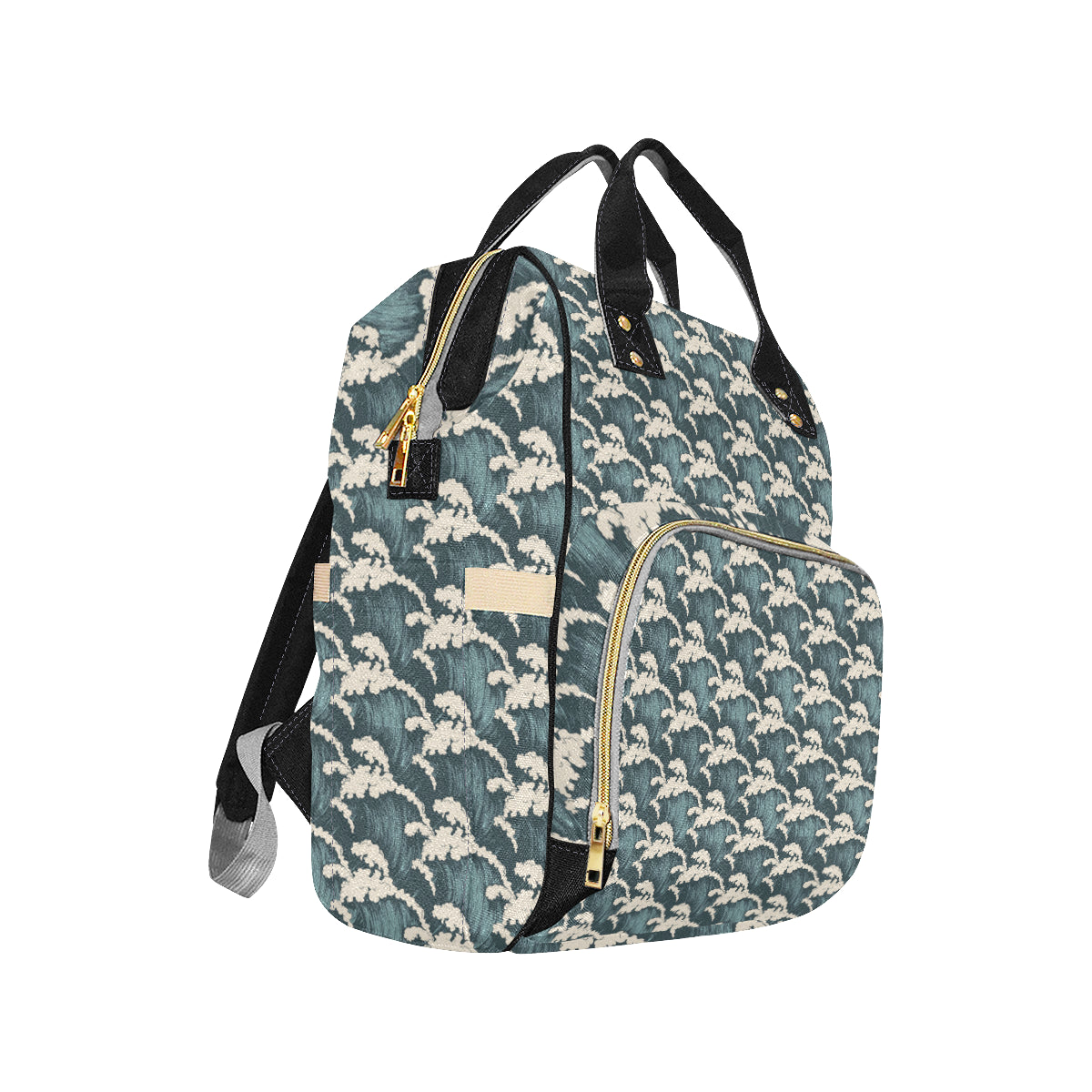 Wave Art Print Diaper Bag Backpack