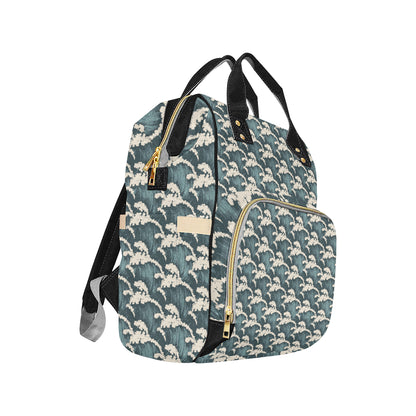 Wave Art Print Diaper Bag Backpack