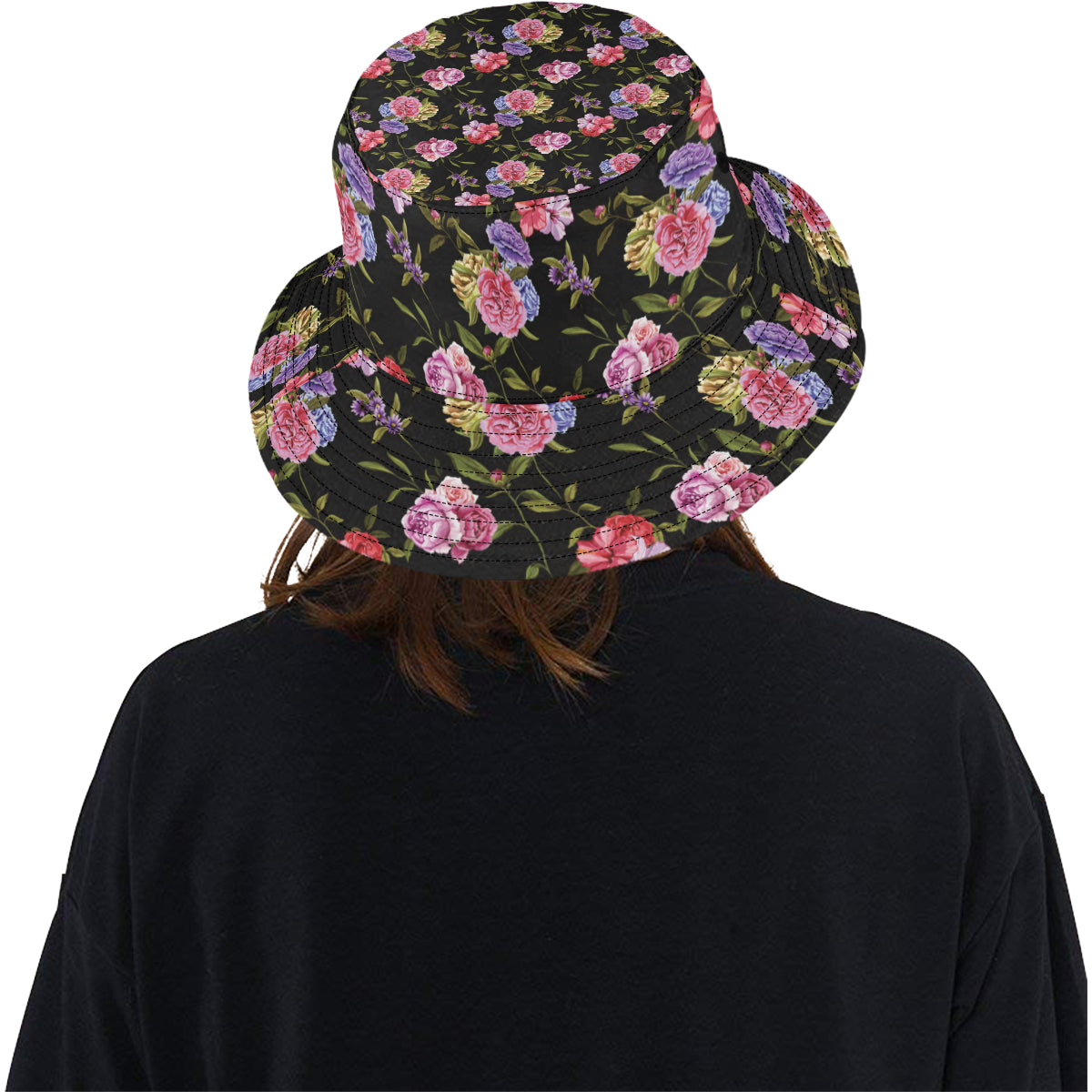 Carnations Pattern Print Design CN05 Unisex Bucket Hat