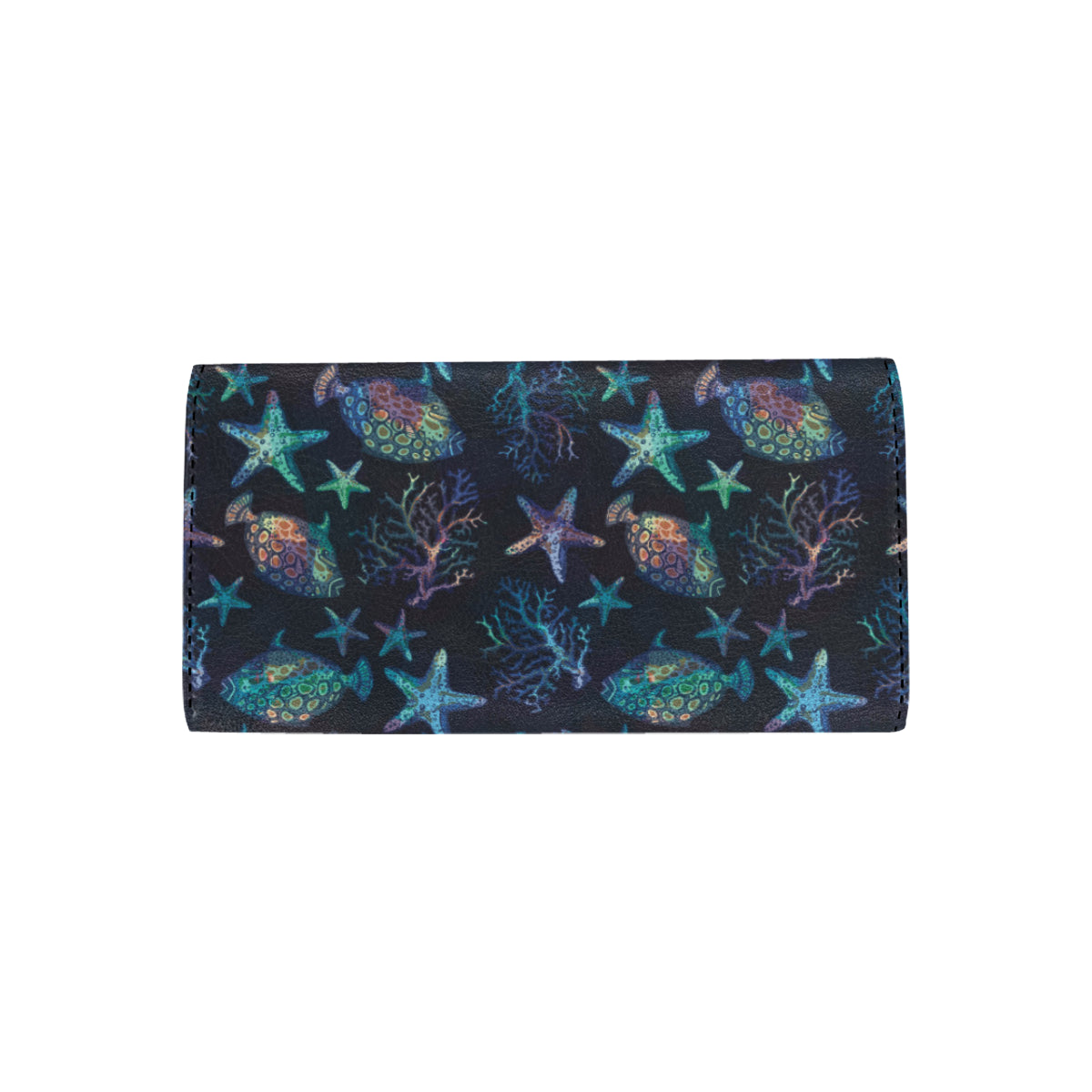 Starfish Pattern Print Design 01 Women's Trifold Wallet