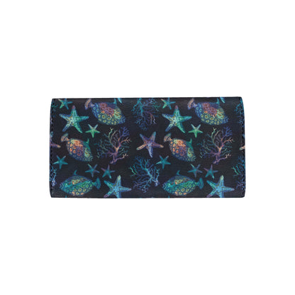 Starfish Pattern Print Design 01 Women's Trifold Wallet