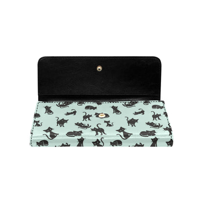 Black Cat Pattern Print Design 04 Women's Trifold Wallet