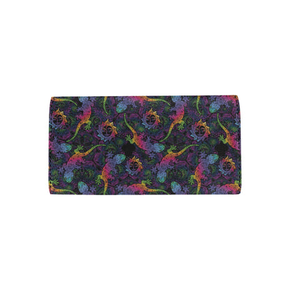 Gecko Rainbow Pattern Print Design 03 Women's Trifold Wallet