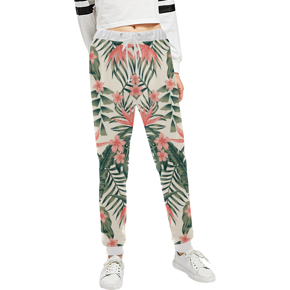 Tropical Flower Palm Leaves Unisex Sweatpants