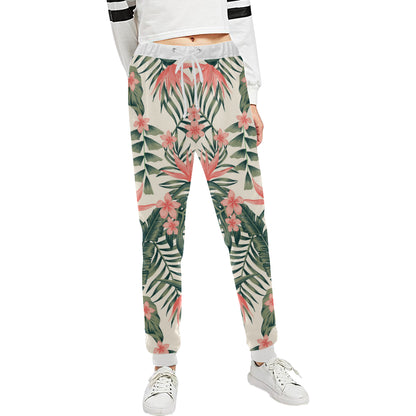 Tropical Flower Palm Leaves Unisex Sweatpants