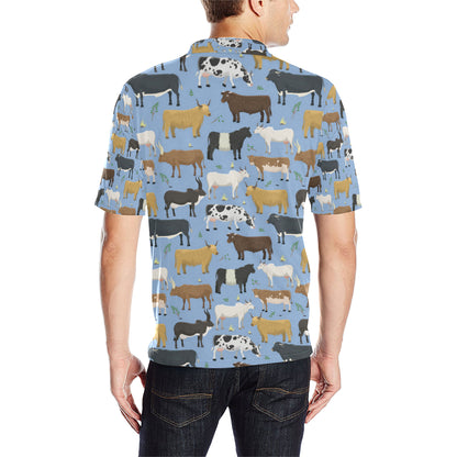 Cattle Pattern Print Design 02 Men Polo Shirt