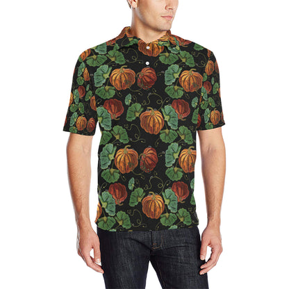 Pumpkin Pattern Print Design A02 Men Polo Shirt