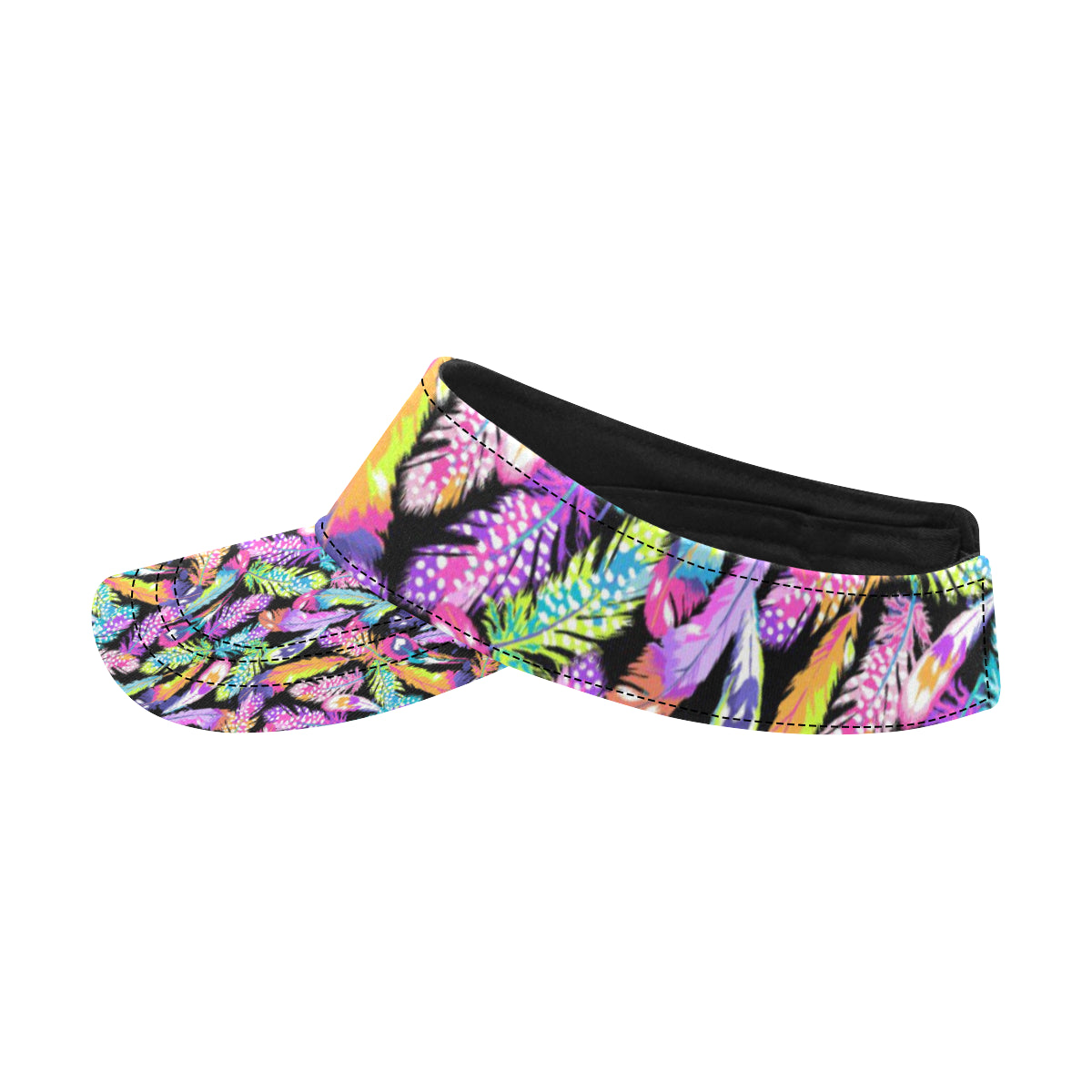 Neon Feather Pattern Print Design A02 Unisex Sun Visor