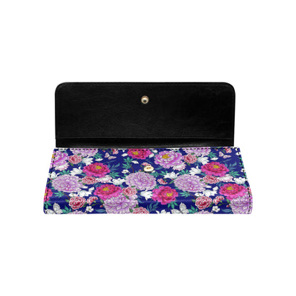 Dahlia Pattern Print Design DH013 Women's Trifold Wallet