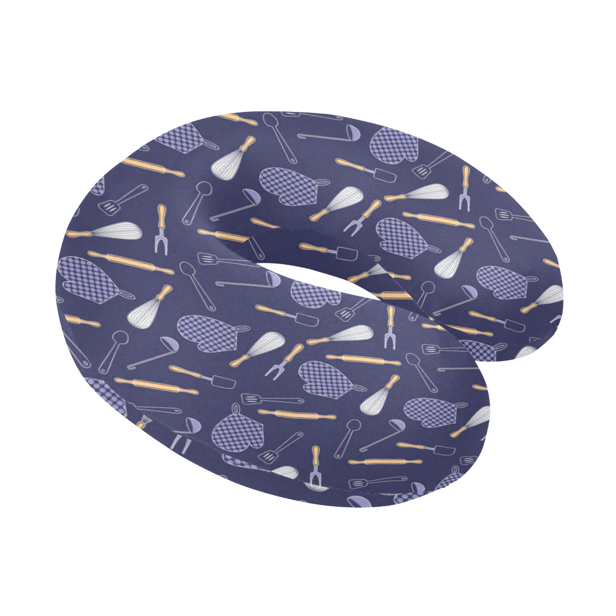 Cooking Kitchen Tools Pattern Print Design 04 U-Shaped Travel Neck Pillow