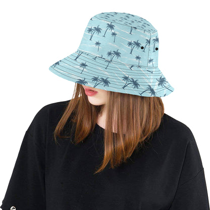 Palm Tree Pattern Print Design PT04 Unisex Bucket Hat