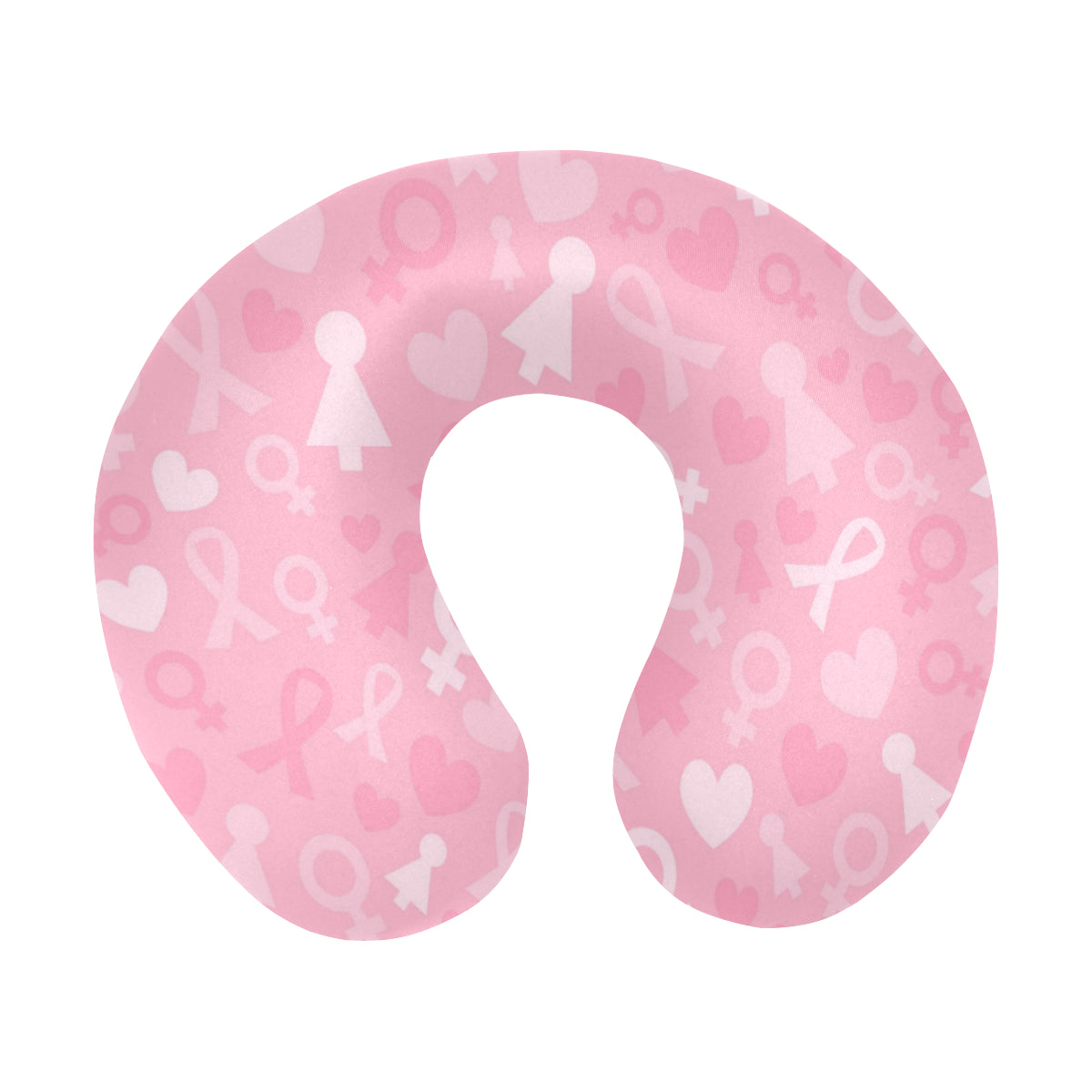 Breast cancer Pattern Print Design 01 U-Shaped Travel Neck Pillow