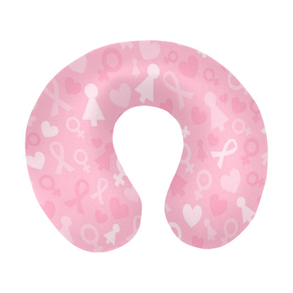 Breast cancer Pattern Print Design 01 U-Shaped Travel Neck Pillow