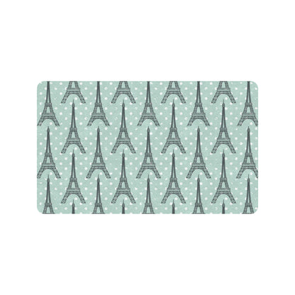 Eiffel Tower Polka Dot Print Rubber Doormat