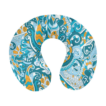 Funky Retro Pattern Print Design A03 U-Shaped Travel Neck Pillow