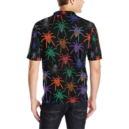 Tarantula Neon Color Pattern Print Design 03 Men Polo Shirt