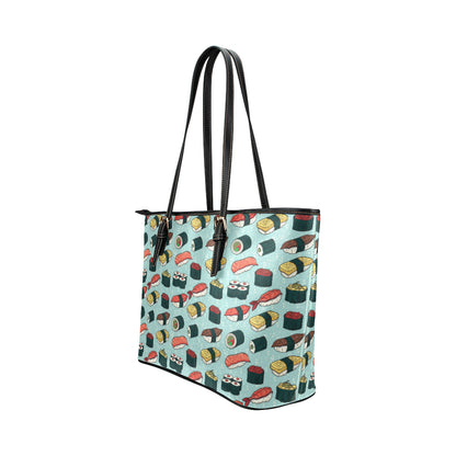 Sushi Pattern Design Leather Tote Bag