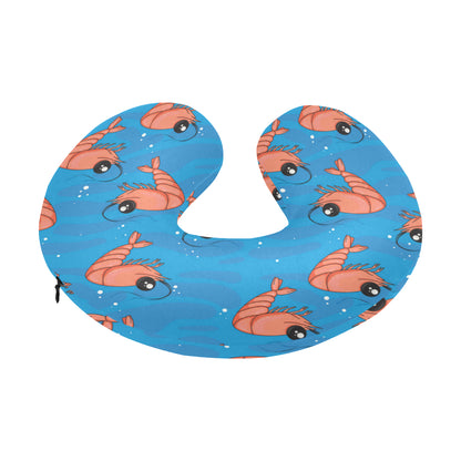 Prawn Cute Pattern Print Design 03 U-Shaped Travel Neck Pillow