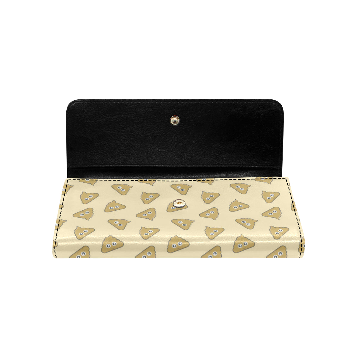 Poop Emoji Pattern Print Design A02 Women's Trifold Wallet