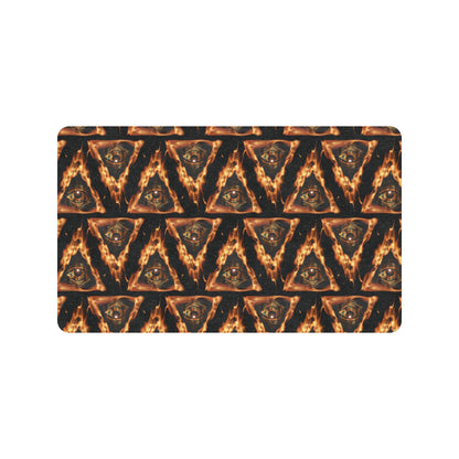 Eye of Horus in Flame Print Rubber Doormat